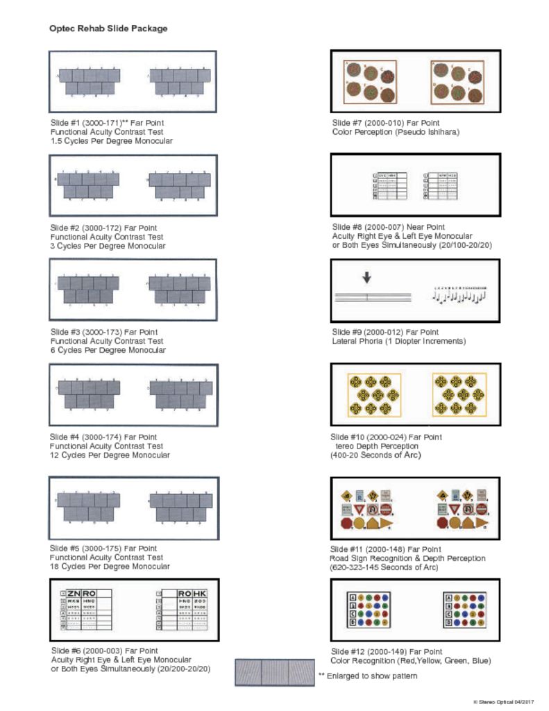Slide Packages Stereo Optical